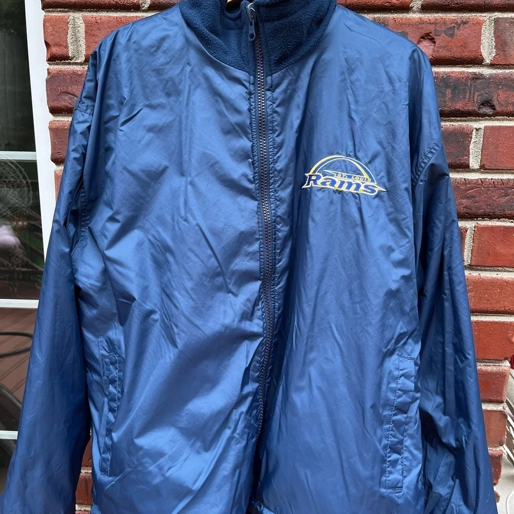 Rams reversible Fleece Jacket nylon - Navy Blue
